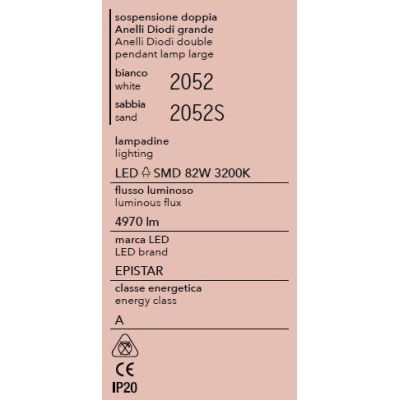 2052 ANELLI DIODI DOPPIA COLORE SABBIA O BIANCO LED 82W 3200K MODERNA DI AFFRALUX AFFRALUX - Cristalensi Shop Online