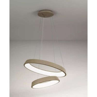 2053 DOPPIO ANELLO DIAMETRO 60-40 LED 54W COLORE SABBIA O BIANCO MODERNO AFFRALUX AFFRALUX - Cristalensi Shop Online
