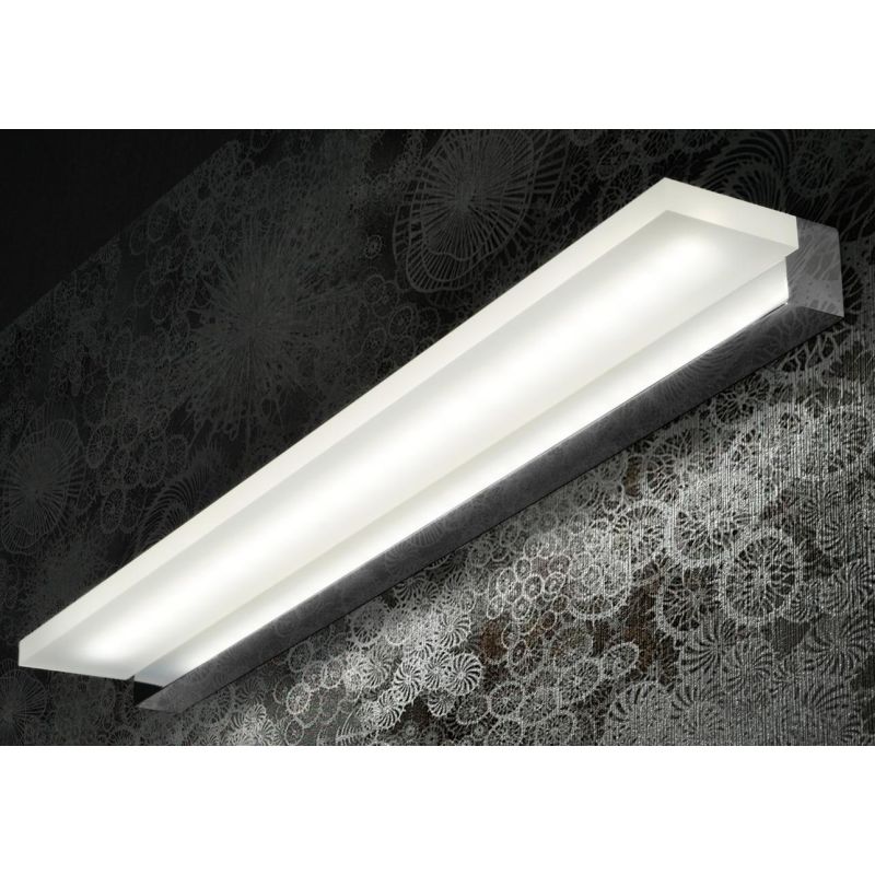 STEP 20 APPLIQUE SPECCHIO QUADRO CROMO O BIANCO LED 20W MODERNA LARGHEZZA 63,5 CM PROMOINGROSS - Cristalensi Shop Online