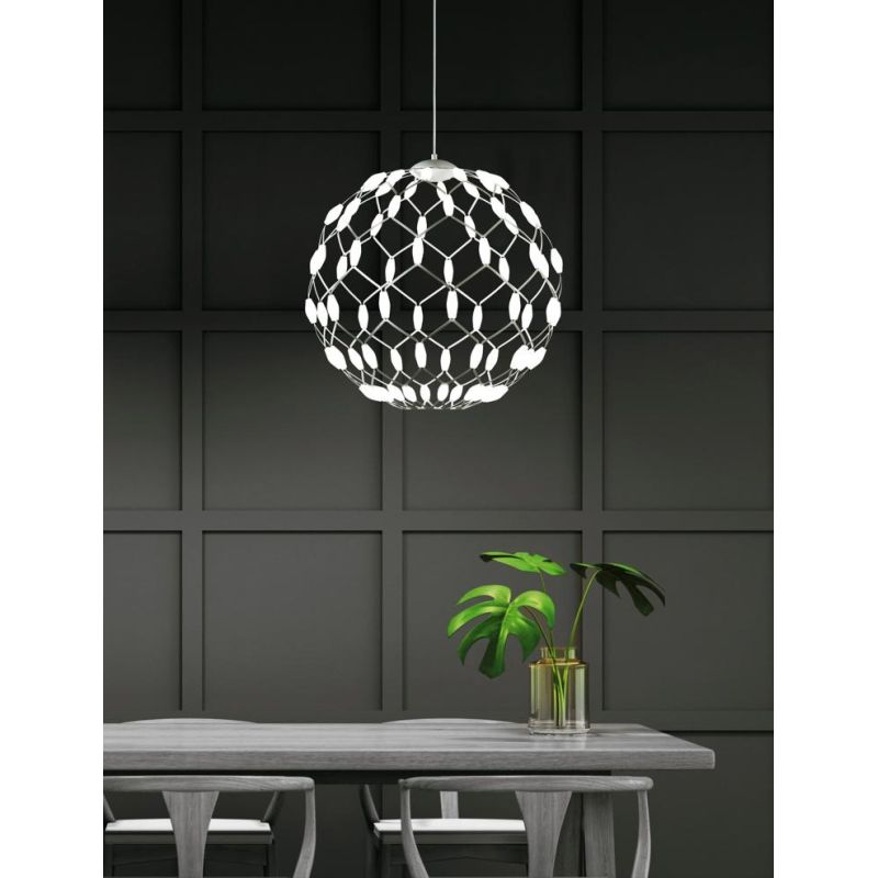 WELL S40 LAMPADARIO SOSPENSIONE DIAMETRO 40 CM LED 36W DIMMERABILE MODERNO BIANCO PROMOINGROSS - Cristalensi Shop Online