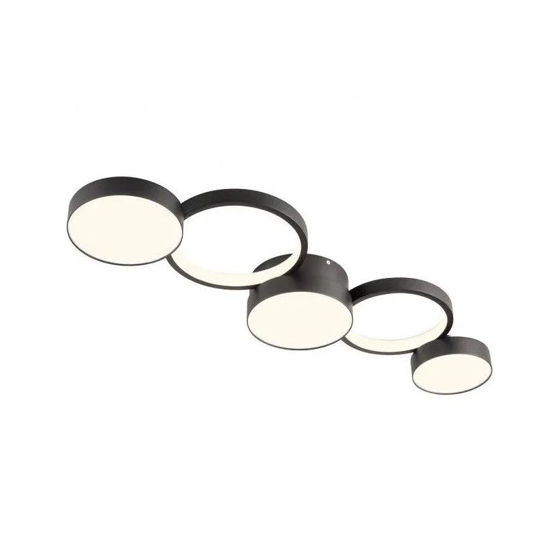 CRONOS PLAFONIERA MODERNA 5 CERCHI BRONZO,NERO O BIANCO LED 65W LUCE 3000K DIMMERABILE Redo Group - Cristalensi Shop Online