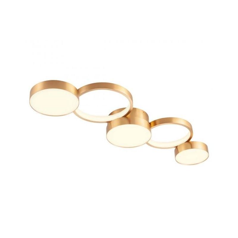 CRONOS PLAFONIERA MODERNA 5 CERCHI BRONZO,NERO O BIANCO LED 65W LUCE 3000K DIMMERABILE Redo Group - Cristalensi Shop Online
