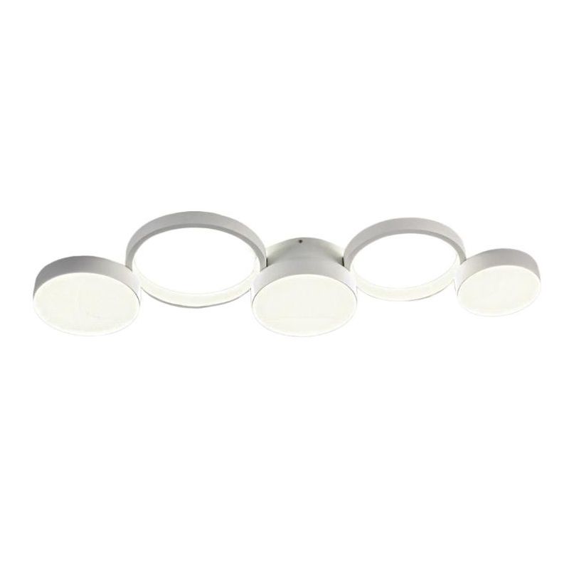 CRONOS PLAFONIERA MODERNA 5 CERCHI BRONZO,NERO O BIANCO LED 65W LUCE 3000K DIMMERABILE Redo Group - Cristalensi Shop Online