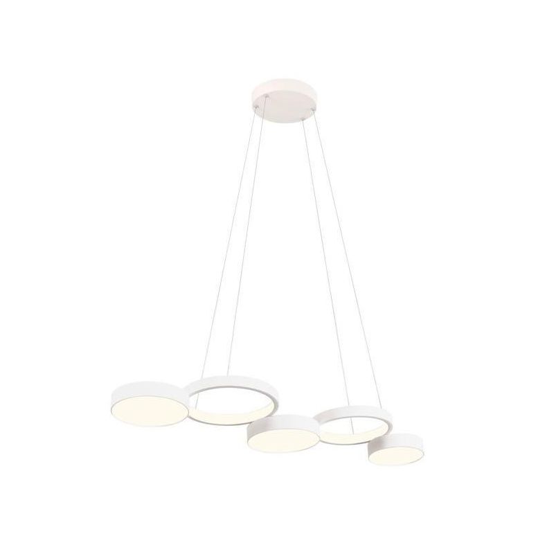 CRONOS SOSPENSIONE MODERNA 5 CERCHI BRONZO,NERA O BIANCA LED 65W LUCE 3000K DIMMERABILE Redo Group - Cristalensi Shop Online