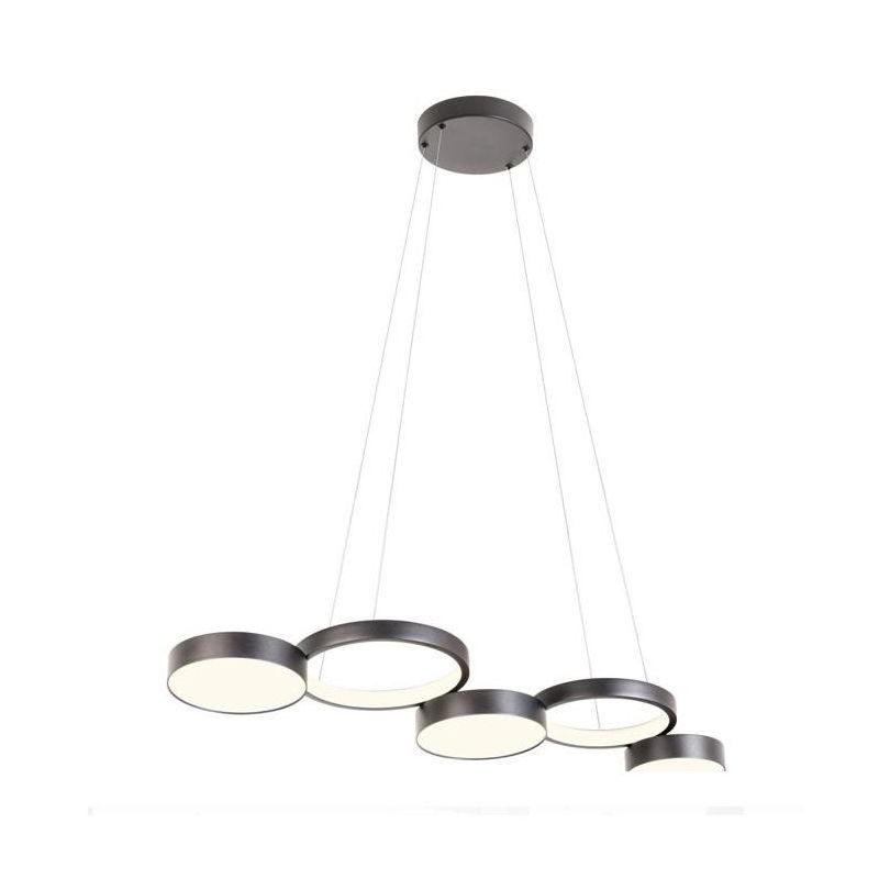 CRONOS SOSPENSIONE MODERNA 5 CERCHI BRONZO,NERA O BIANCA LED 65W LUCE 3000K DIMMERABILE Redo Group - Cristalensi Shop Online