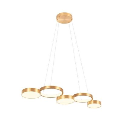 CRONOS SOSPENSIONE MODERNA 5 CERCHI BRONZO,NERA O BIANCA LED 65W LUCE 3000K DIMMERABILE Redo Group - Cristalensi Shop Online