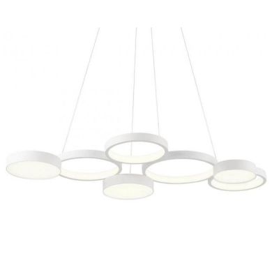 CRONOS SOSPENSIONE MODERNA 7 CERCHI BRONZO, NERA O BIANCA LED 65W LUCE 3000K DIMMERABILE Redo Group - Cristalensi Shop Online