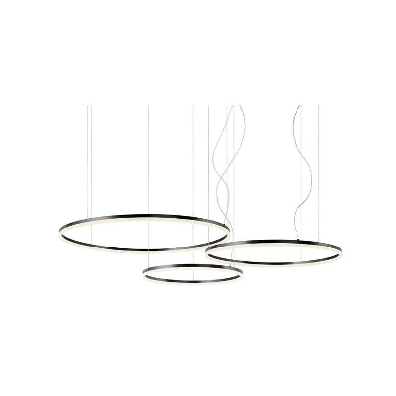 ORBIT SOSPENSIONE CON 3 ANELLI LED 163W DIMMERABILE BRONZO, BIANCA O NERA Redo Group - Cristalensi Shop Online