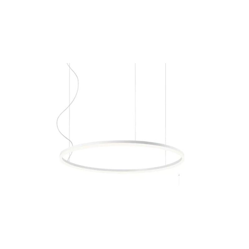 ORBIT SOSPENSIONE SINGOLA NERA,BIANCA O BRONZO CON ANELLO DI 80 CM LED 55W LUCE 3000K O 4000K DIMMERABILE Redo Group - Cristalen