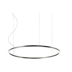 ORBIT SOSPENSIONE SINGOLA NERA,BIANCA O BRONZO CON ANELLO DI 80 CM LED 55W LUCE 3000K O 4000K DIMMERABILE Redo Group - Cristalen