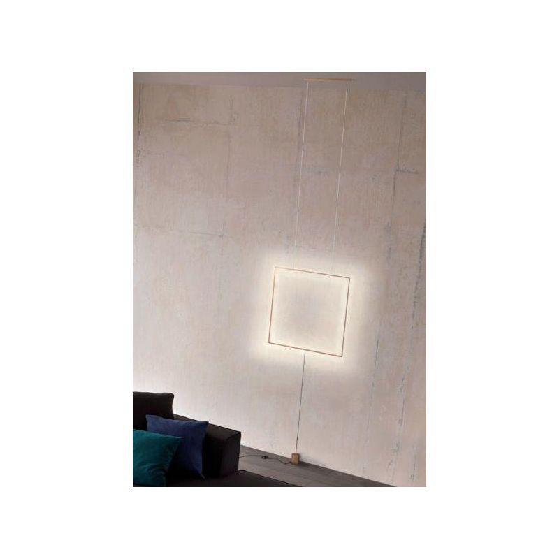 SLICK PIANTANA NERA O ORO QUADRATA ATTACCO A SOFFITTO LED 28W LUCE 3000K MODERNA H260 CM Redo Group - Cristalensi Shop Online