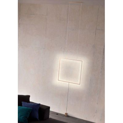SLICK PIANTANA NERA O ORO QUADRATA ATTACCO A SOFFITTO LED 28W LUCE 3000K MODERNA H260 CM Redo Group - Cristalensi Shop Online