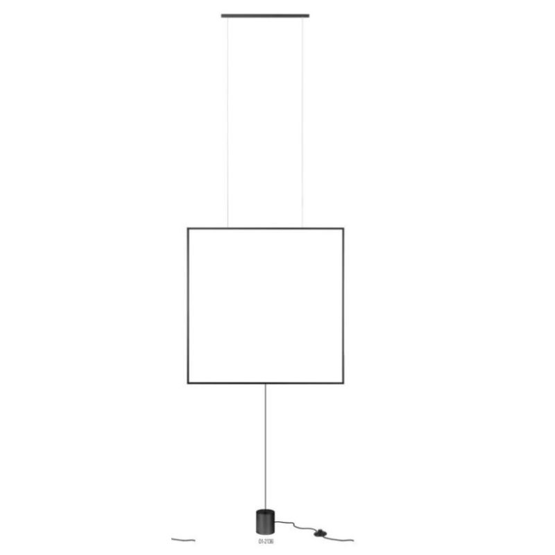 SLICK PIANTANA NERA O ORO QUADRATA ATTACCO A SOFFITTO LED 37W LUCE 3000K MODERNA H280 CM Redo Group - Cristalensi Shop Online