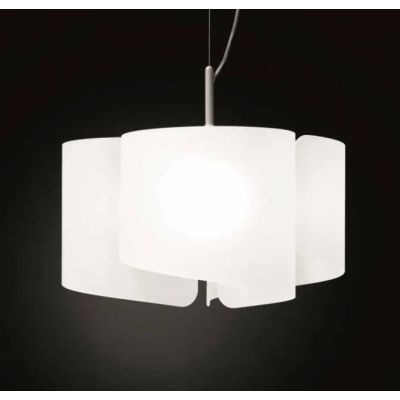 PAPIRO SOSPENSIONE SINGOLA IN VETRO DIAMETRO CM 50 IN 5 FINITURE Selene Illuminazione - Cristalensi Shop Online