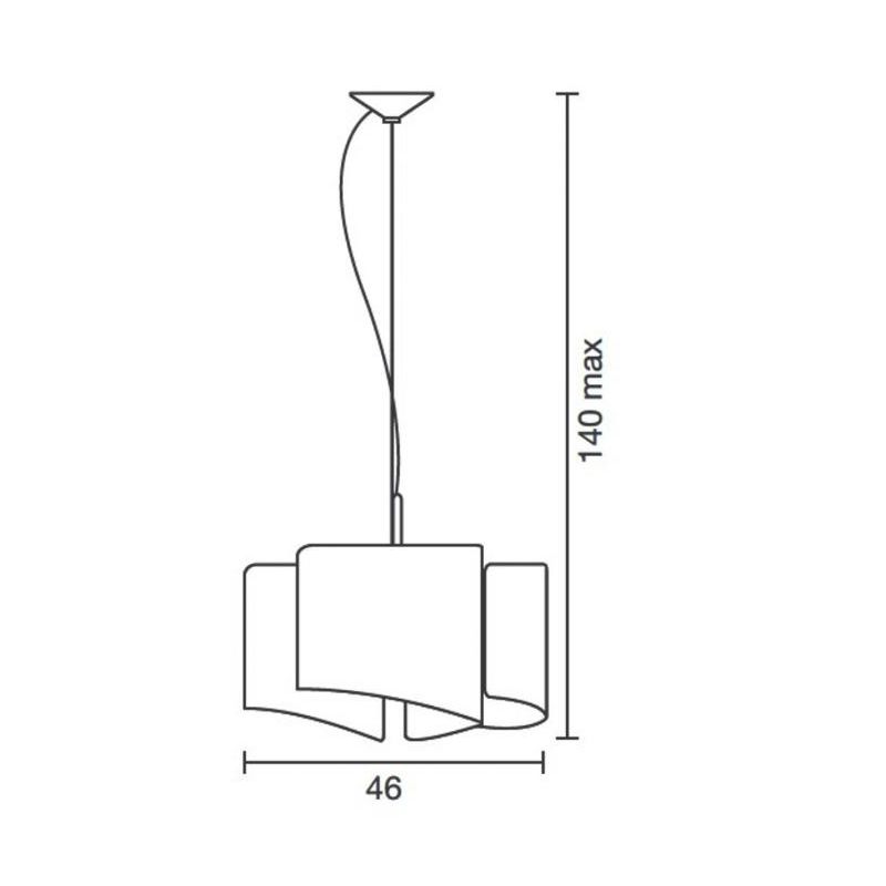 PAPIRO SOSPENSIONE SINGOLA IN VETRO DIAMETRO CM 50 IN 5 FINITURE Selene Illuminazione - Cristalensi Shop Online