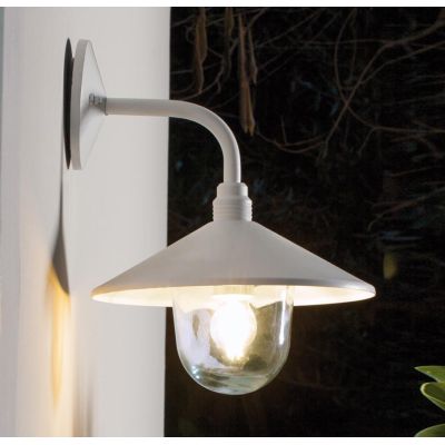 SPECTRE APPLIQUE DA ESTERNO CORTEN O BIANCO CON PIATTINO IN STILE VINTAGE IP44 DI SOVIL Sovil - Cristalensi Shop Online