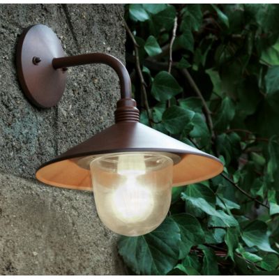 SPECTRE APPLIQUE DA ESTERNO CORTEN O BIANCO CON PIATTINO IN STILE VINTAGE IP44 DI SOVIL Sovil - Cristalensi Shop Online