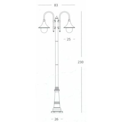 LAMPARA LAMPIONE PER ESTERNO H 230 CM DI COLORE RUGGINE O NERO CON 2 LUCI DI SOVIL Sovil - Cristalensi Shop Online