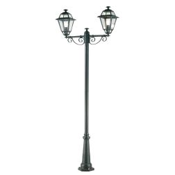 ELEGANCE LAMPIONE PER ESTERNO H250 CON DUE LANTERNE IN ALLUMINIO ANTRACITE E DIFFUSORI IN VETRO Sovil - Cristalensi Shop Online 2