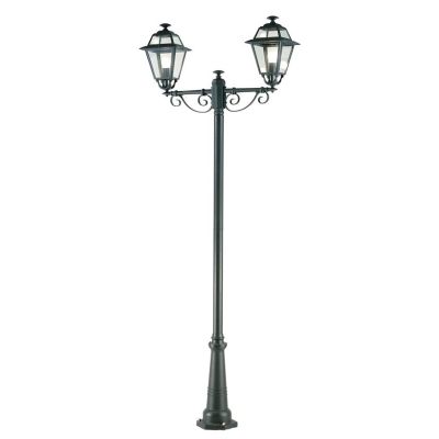 ELEGANCE LAMPIONE PER ESTERNO H250 CON DUE LANTERNE IN ALLUMINIO ANTRACITE E DIFFUSORI IN VETRO Sovil - Cristalensi Shop Online