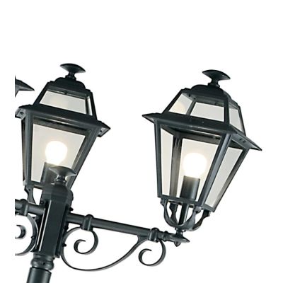 ELEGANCE LAMPIONE PER ESTERNO H250 CON DUE LANTERNE IN ALLUMINIO ANTRACITE E DIFFUSORI IN VETRO Sovil - Cristalensi Shop Online