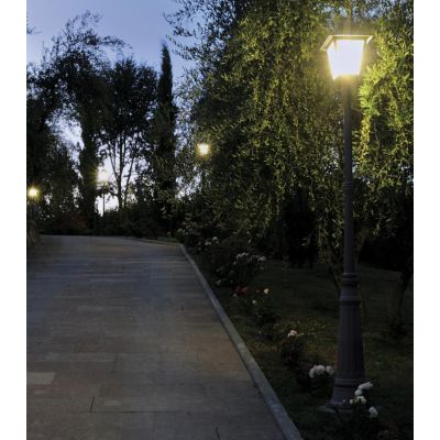 AMALFI LAMPIONE PER ESTERNO H295 IN ALLUMINIO NERO DIFFUSORI IN VETRO Sovil - Cristalensi Shop Online