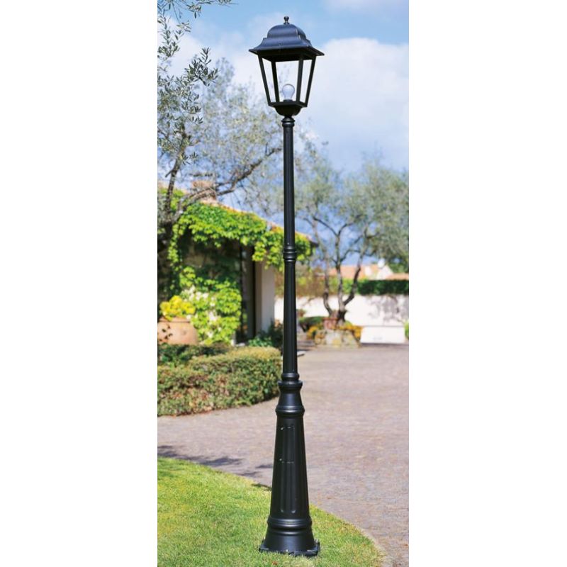 AMALFI LAMPIONE PER ESTERNO H295 IN ALLUMINIO NERO DIFFUSORI IN VETRO Sovil - Cristalensi Shop Online