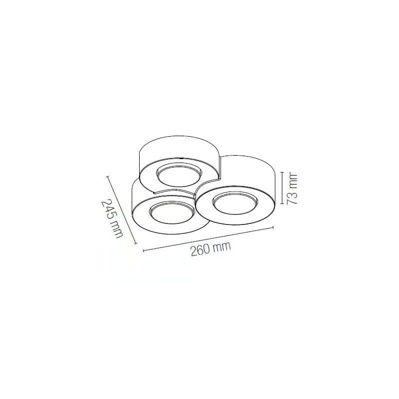 PLAFONIERA A TRE LUCI TONDEGGIANTE IN GESSO BIANCO VERNICIABILE LAMPADINE ATTACCO GX53 CRISTALENSI CERAMICA - Cristalensi Shop O