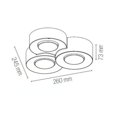 PLAFONIERA A TRE LUCI TONDEGGIANTE IN GESSO BIANCO VERNICIABILE LAMPADINE ATTACCO GX53 CRISTALENSI CERAMICA - Cristalensi Shop O