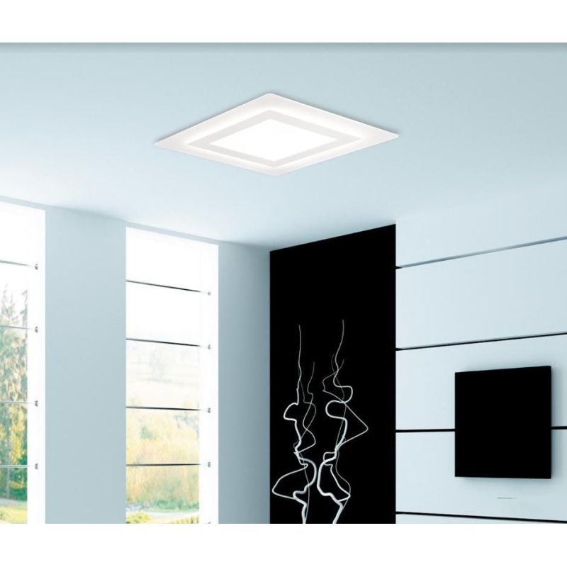 OBLIO Q50 PLAFONIERA QUADRATA MEDIA 48X48 CM LED 45W MODERNA 14 COLORI DI PROMOINGROSS PROMOINGROSS - Cristalensi Shop Online
