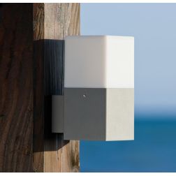 KUBE LED 7W INTEGRATO APPLIQUE IN ALLUMINIO H80 CM IP54 IN DUE COLORI BIANCO E ALLUMINIO Sovil - Cristalensi Shop Online