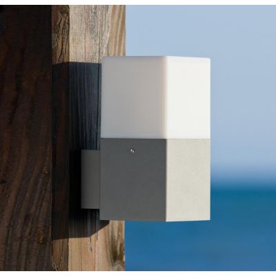 KUBE LED 7W INTEGRATO APPLIQUE IN ALLUMINIO H80 CM IP54 IN DUE COLORI BIANCO E ALLUMINIO Sovil - Cristalensi Shop Online