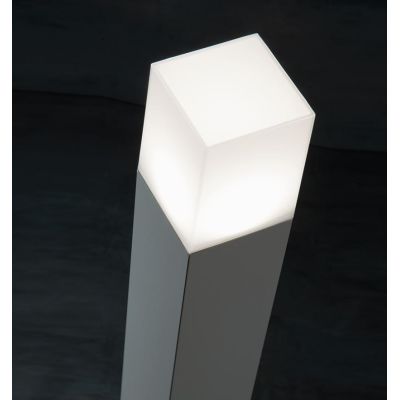KUBE LED 7W INTEGRATO PALO IN ALLUMINIO H80 CM IP54 IN DUE COLORI BIANCO E ALLUMINIO Sovil - Cristalensi Shop Online