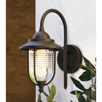 PORTO APPLIQUE IN ALLUMINIO DI COLORE RUGGINE CON DIFFUSORE TRASPARENTE Sovil - Cristalensi Shop Online