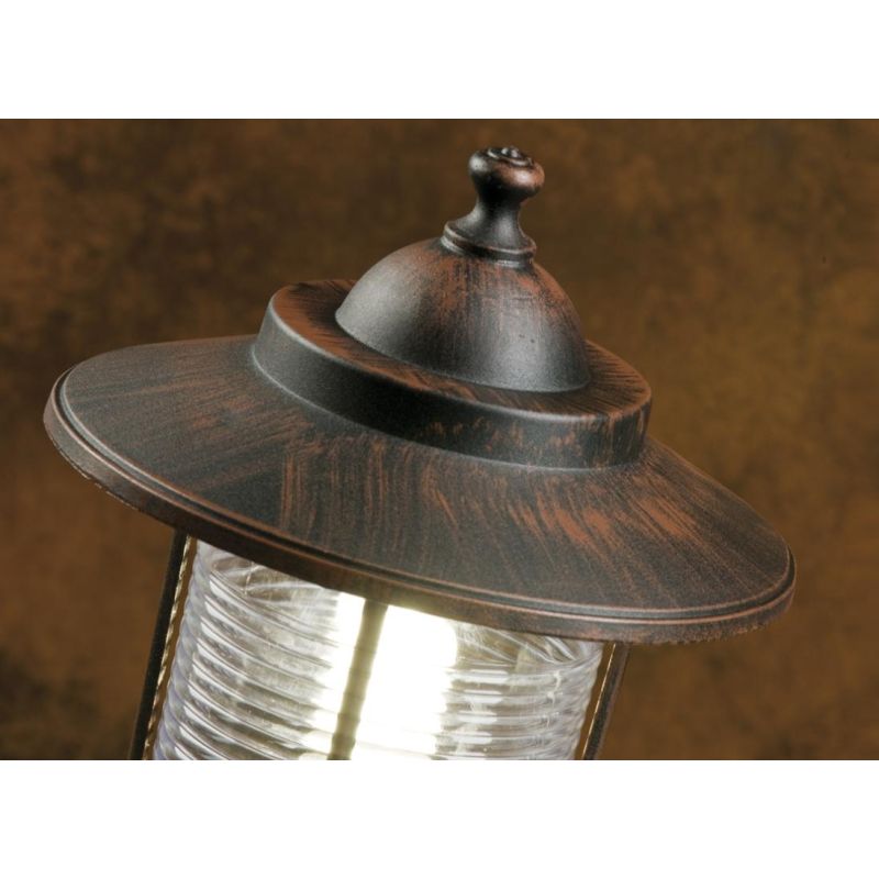 PORTO APPLIQUE IN ALLUMINIO DI COLORE RUGGINE CON DIFFUSORE TRASPARENTE Sovil - Cristalensi Shop Online