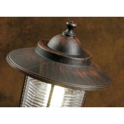 PORTO APPLIQUE IN ALLUMINIO DI COLORE RUGGINE CON DIFFUSORE TRASPARENTE Sovil - Cristalensi Shop Online