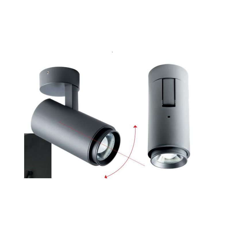 90066 EAGLE PROIETTORE ORIENTABILE DA ESTERNO IP54 LED 7W LUCE 3000K IN ALLUMINIO ANTRACITE Redo Group - Cristalensi Shop Online