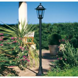 KAYAK PALO PER ESTERNO H 121 CM LANTERNA IN ALLUMINIO NERO DIFFUSORI IN VETRO Sovil - Cristalensi Shop Online 2