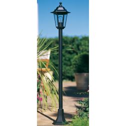 KAYAK PALO PER ESTERNO H 121 CM LANTERNA IN ALLUMINIO NERO DIFFUSORI IN VETRO Sovil - Cristalensi Shop Online