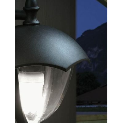 SOFY APPLIQUE DA ESTERNO IN ALLUMINIO NERO E DIFFUSORE TRASPARENTE Sovil - Cristalensi Shop Online