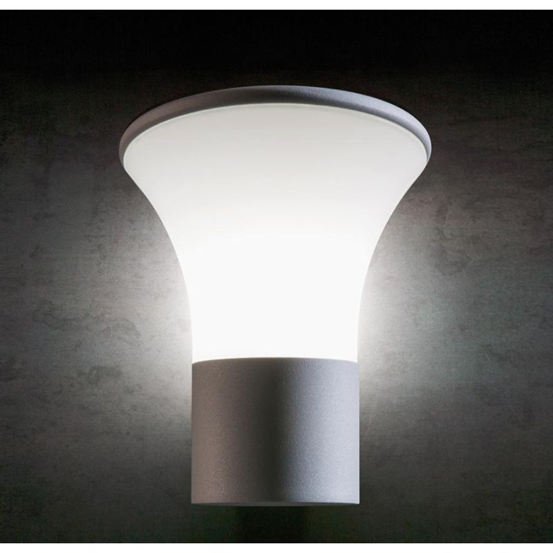BELEN APPLIQUE IN ALLUMINIO CON DIFFUSORE BIANCO OPALINO COLORE GRIGIO ALLUMINIO O ANTRACITE Sovil - Cristalensi Shop Online