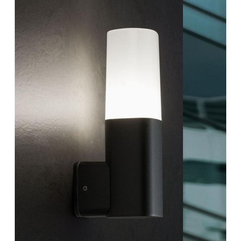 STEM APPLIQUE PER ESTERNO IN ALLUMINIO COLORE ANTRACITE E DIFFUSORE BIANCO LATTE Sovil - Cristalensi Shop Online