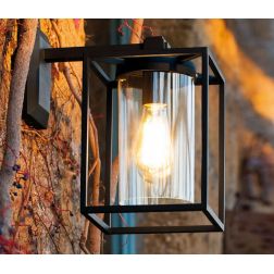 DOMUS LAMPADA DA PARETE STILE CLASSICO IP43 IN ALLUMINIO BIANCO O NERO DI SOVIL Sovil - Cristalensi Shop Online