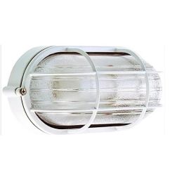 INDUSTRIALE OVALE APPLIQUE DA ESTERNI OVALE CON GABBIA IP54 BIANCA O NERA CLASSICA DI SOVIL Sovil - Cristalensi Shop Online 2