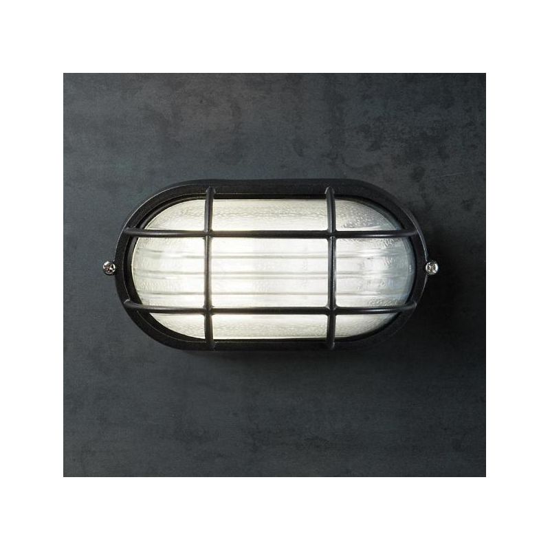 INDUSTRIALE OVALE APPLIQUE DA ESTERNI OVALE CON GABBIA IP54 BIANCA O NERA CLASSICA DI SOVIL Sovil - Cristalensi Shop Online