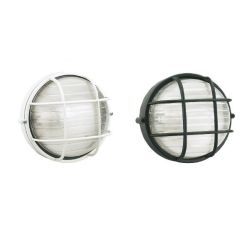 INDUSTRIALE TONDA APPLIQUE DA ESTERNI CON GABBIA D25 IP54 BIANCA O NERA CLASSICA DI SOVIL Sovil - Cristalensi Shop Online