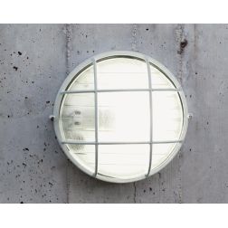 INDUSTRIALE TONDA APPLIQUE DA ESTERNI CON GABBIA D25 IP54 BIANCA O NERA CLASSICA DI SOVIL Sovil - Cristalensi Shop Online 2