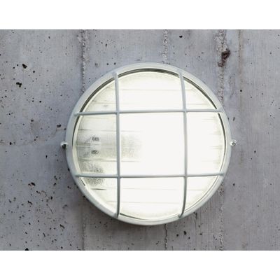 INDUSTRIALE TONDA APPLIQUE DA ESTERNI CON GABBIA D25 IP54 BIANCA O NERA CLASSICA DI SOVIL Sovil - Cristalensi Shop Online