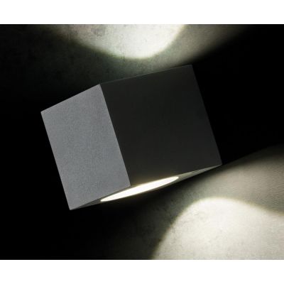 LULA FARETTO DA PARETE A CUBO IP54 LUCE 3000K-4000K LED 12W DOPPIA ILLUMINAZIONE BIANCO O ANTRACITE Sovil - Cristalensi Shop Onl