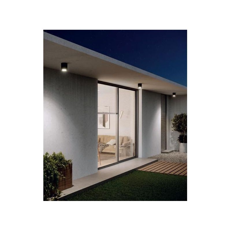 SHOW PLAFONIERA CILINDRICA D12 MODERNA DA ESTERNI IP65 LED 12W LUCE 3000K O 4000K IN 4 COLORI Sovil - Cristalensi Shop Online